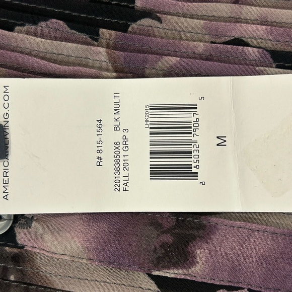American Living Purple and Black Floral Blouse - Picture 5 of 9